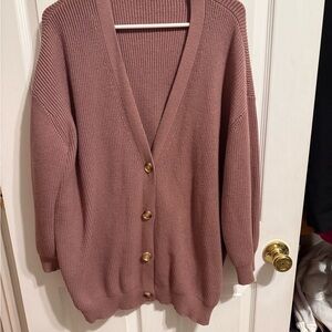 Maurices Mauve Button-Up Cardigan Sweater